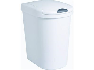 Hardware And Lumber Rectangular Plastic Trash Can With Spring Rectangular Plastic Trash Can With Spring Top Lid 28 Quart White