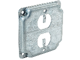 Square Raised 1 Gang Duplex Cover Plate, 4 In