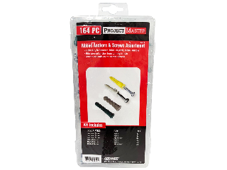 Project Master Ribbed Anchor & Screw Assortment, 164 Pc