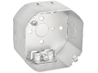 Deep Octagon Electrical Box With Romex Clamps, 4 In