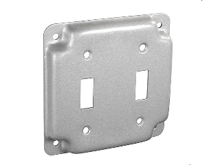 Square Raised 2 Gang Switch Cover Plate, 4 In