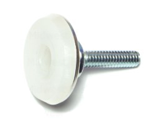 Furniture Glide Swivel 1-1/8 Diam x 1/4-20 x 1/2 Stud Nylon/Nickel