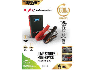 Jump Starter/Power Pack 12 VDC 600 A Lithium-Ion Battery