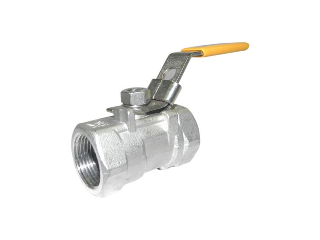 Stainless steel 3/8 inch threaded ball valve with red locking lever