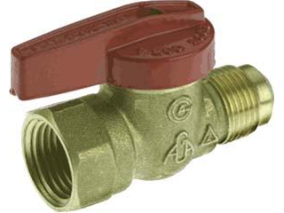 AGA Gas Ball Valve, 1/2 In Flare x 1/2 In FPT