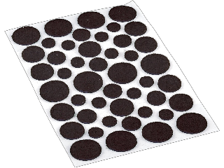 Click here to view larger image Felt Protective Pads Round Assorted Sizes Brown