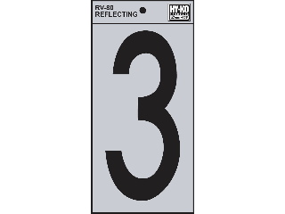 House Numbers 6" Reflective Stik-On (0 thru 9)