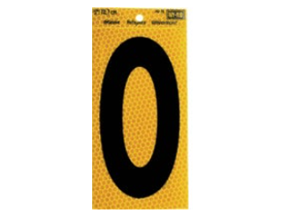 Click here to view larger image Black Numbers with Yellow Reflecting Back, 5 In (0-9)