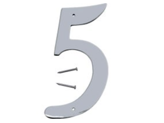 Click here to view larger image House Numbers 4 In Satin Nickel Nail-on (0 thru 9)