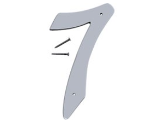 Click here to view larger image House Numbers 4 In Satin Nickel Nail-on (0 thru 9)