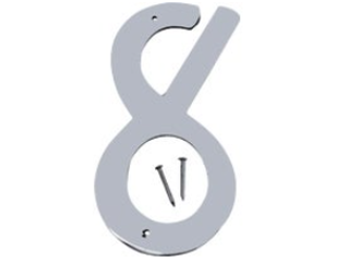 Click here to view larger image House Numbers 4 In Satin Nickel Nail-on (0 thru 9)