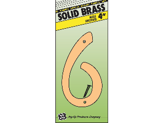 Click here to view larger image House Numbers 4" Solid Brass Nail-on (0 thru 9))