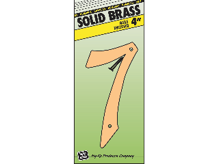 Click here to view larger image House Numbers 4" Solid Brass Nail-on (0 thru 9))