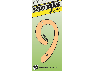 Click here to view larger image House Numbers 4" Solid Brass Nail-on (0 thru 9))