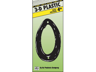 Click here to view larger image House Numbers 4" Black Plastic Nail-on (0 thru 9)