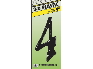 Click here to view larger image House Numbers 4" Black Plastic Nail-on (0 thru 9)