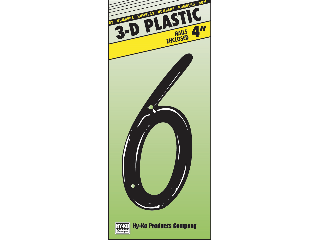 Click here to view larger image House Numbers 4" Black Plastic Nail-on (0 thru 9)