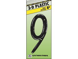 Click here to view larger image House Numbers 4" Black Plastic Nail-on (0 thru 9)