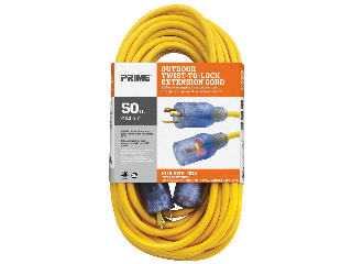 Click here to view larger image Contractor Tough Heavy Duty Yellow Twist-to-Lock 12/3 Extension Cord (Sizes)